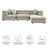 Jubilee Almond 4-Piece Modular Performance Velvet Sectional Sofa