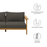Wren Natural Flint Gray Outdoor Patio Teak Wood Sofa