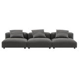 Solace Charcoal 3-Piece Modular Upholstered Fabric Sofa