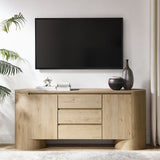 Duval Hickory Frost 71" Rounded Sideboard Storage Cabinet