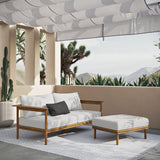 Wren Natural Sail 2-Piece Outdoor Patio Teak Wood Sofa and Ottoman Set