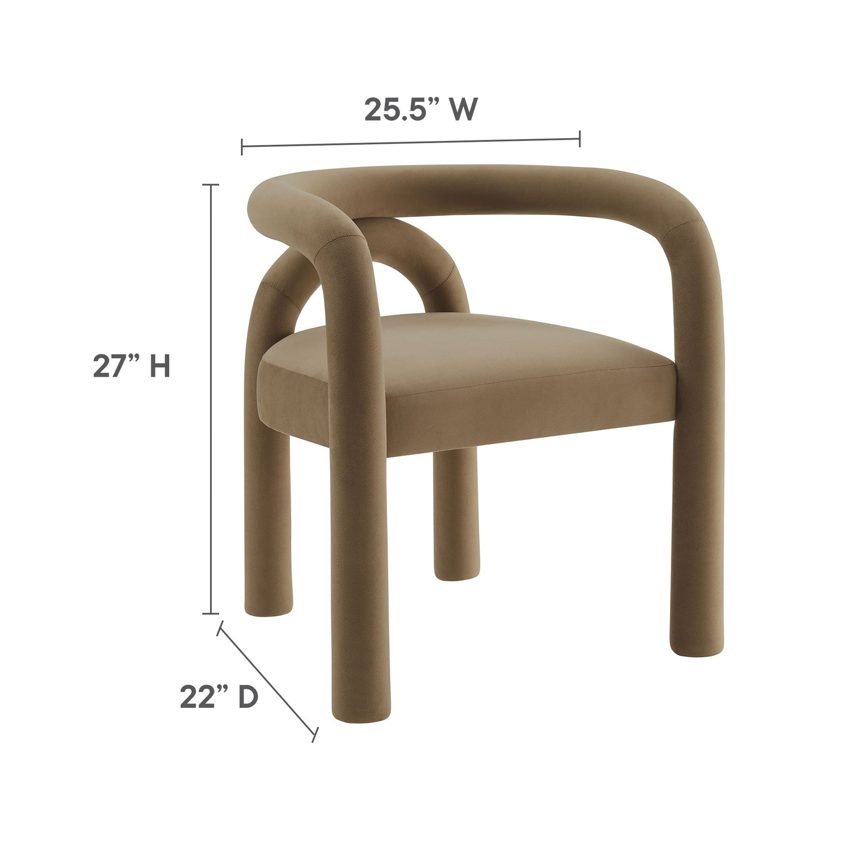 Astrid Camel Performance Velvet Dining Chair