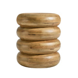 Ellery Natural Round Stacked Wood Side Table