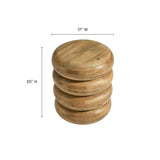 Ellery Natural Round Stacked Wood Side Table