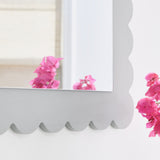 Emmeline Light Gray Scalloped Rectangle Wall Mirror