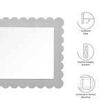 Emmeline Light Gray Scalloped Rectangle Wall Mirror
