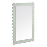 Emmeline Sage Scalloped Rectangle Wall Mirror