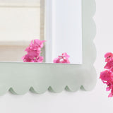 Emmeline Sage Scalloped Rectangle Wall Mirror