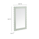 Emmeline Sage Scalloped Rectangle Wall Mirror