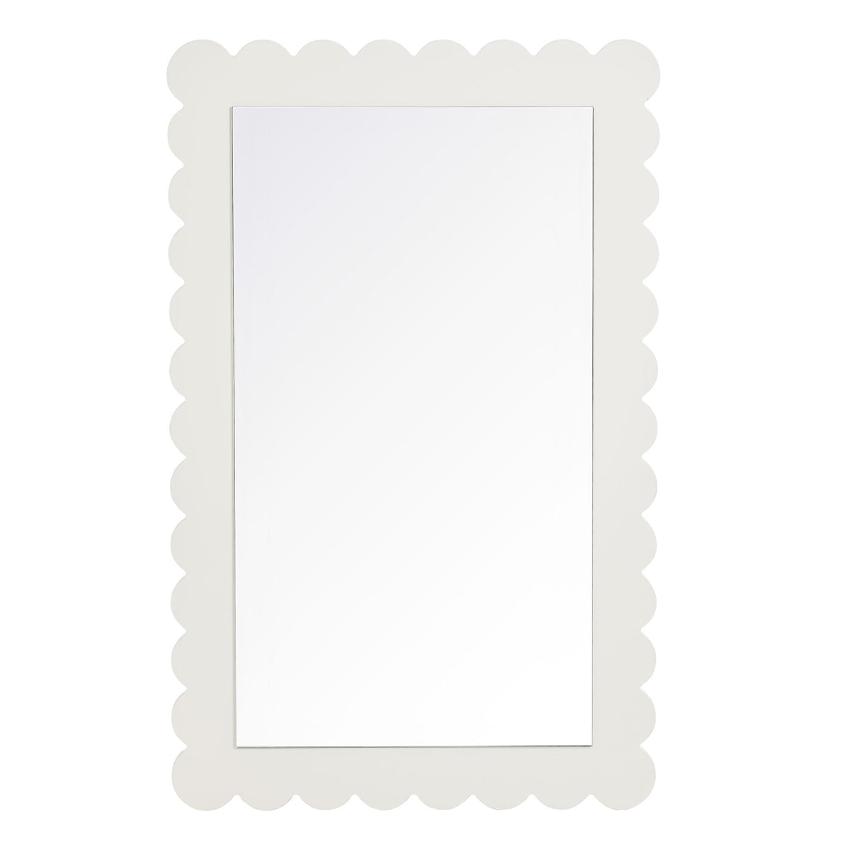Emmeline White Scalloped Rectangle Wall Mirror