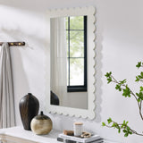 Emmeline White Scalloped Rectangle Wall Mirror