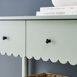 Emmeline Sage 3-Drawer Scalloped Console Table