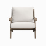 Saratoga Weathered Gray/White Outdoor Patio Teak Wood Armchair