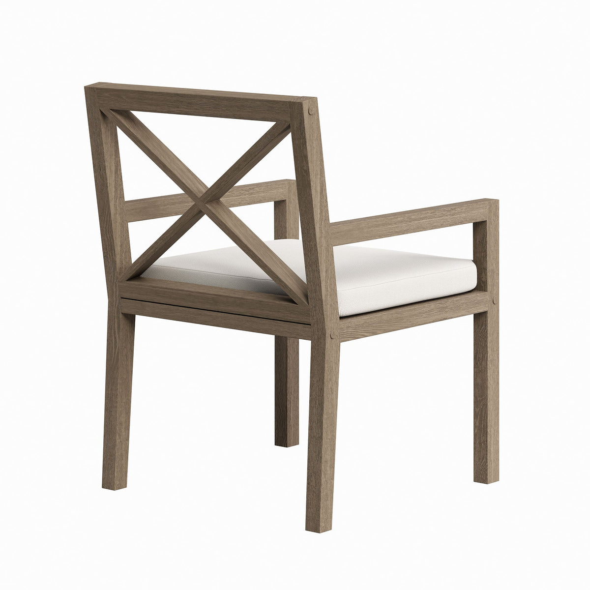 Northlake Weathered Gray/White Outdoor Patio Teak Dining Armchair