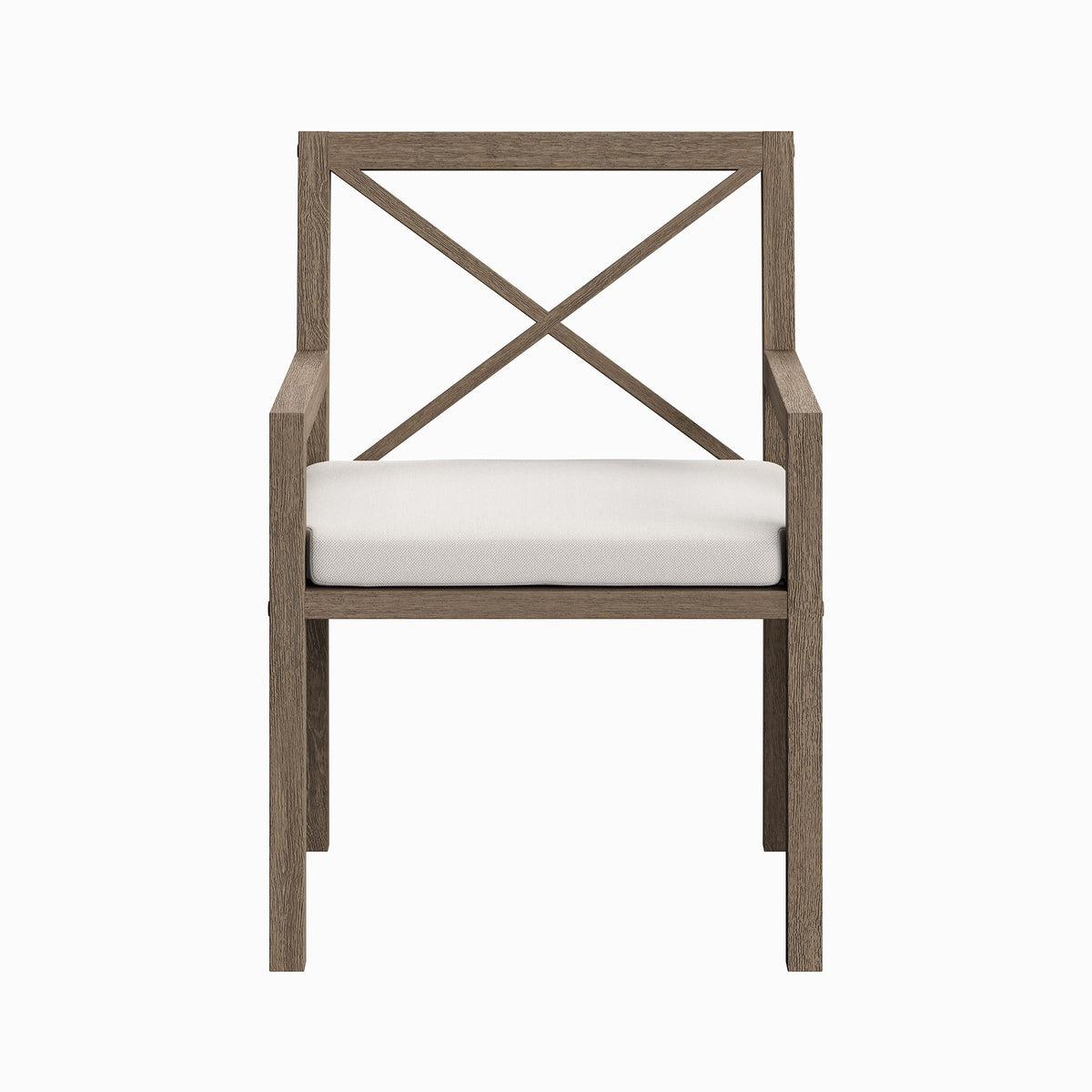 Northlake Weathered Gray/White Outdoor Patio Teak Dining Armchair