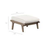 Saratoga Weathered Gray/White Outdoor Patio Teak Wood Chair and Ottoman Set