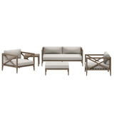Northlake Weathered Gray/Pebble 5-Piece Outdoor Patio Teak Wood Furniture Set