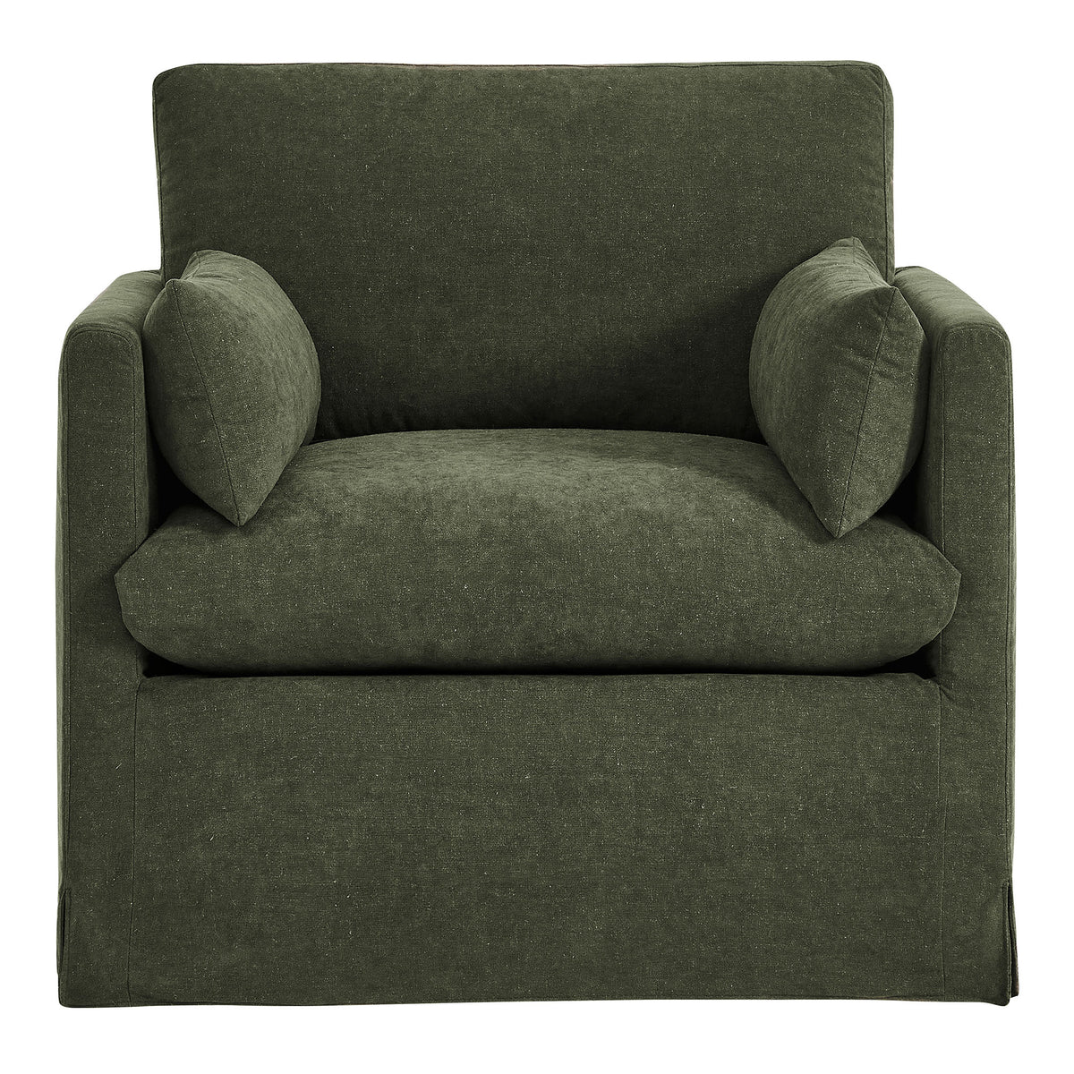 Wellfleet Sage Slipcovered Linen-Blend Armchair - Ornate Home