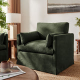 Wellfleet Sage Slipcovered Linen-Blend Armchair - Ornate Home
