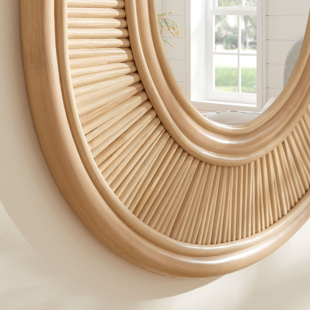 Sovana Natural Oval Rattan Wall Mirror