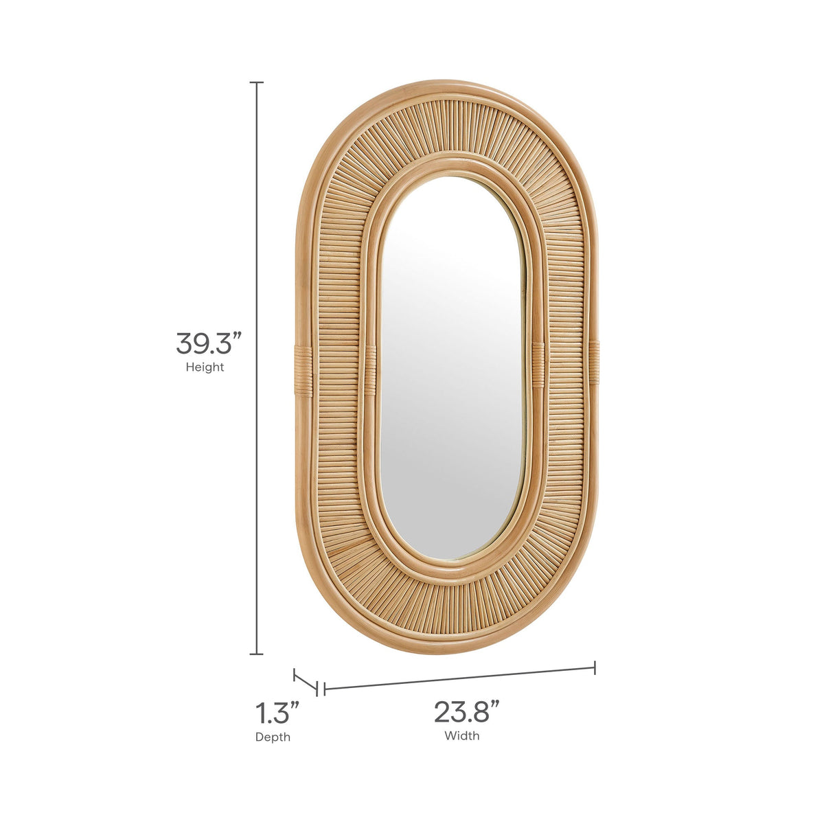 Sovana Natural Oval Rattan Wall Mirror