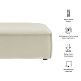 Restore Ecru Performance Fabric Upholstered Modular Ottoman