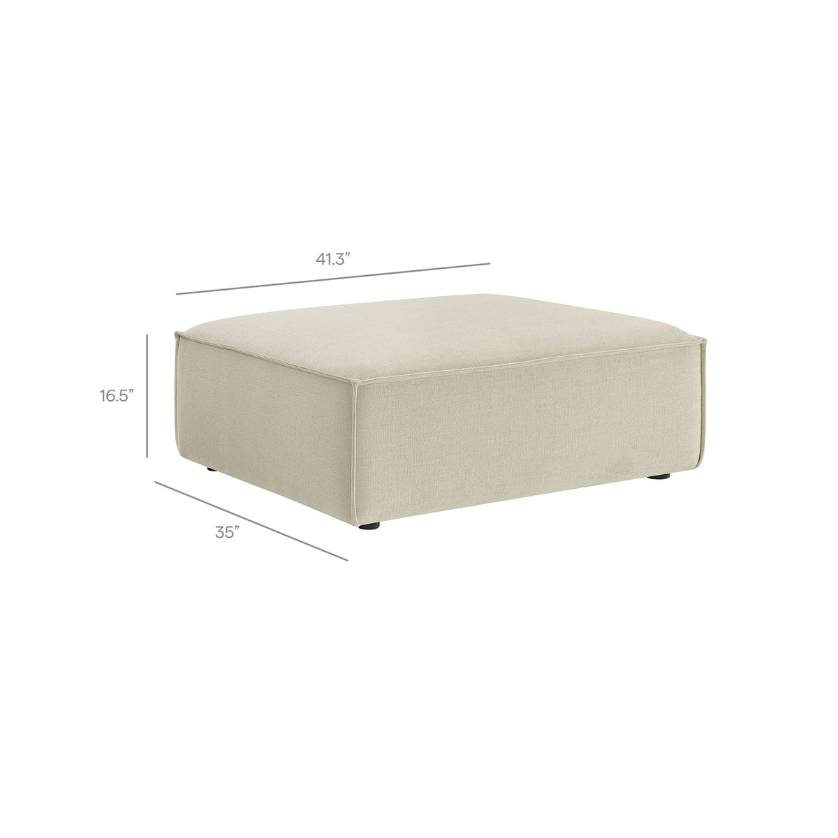 Restore Ecru Performance Fabric Upholstered Modular Ottoman