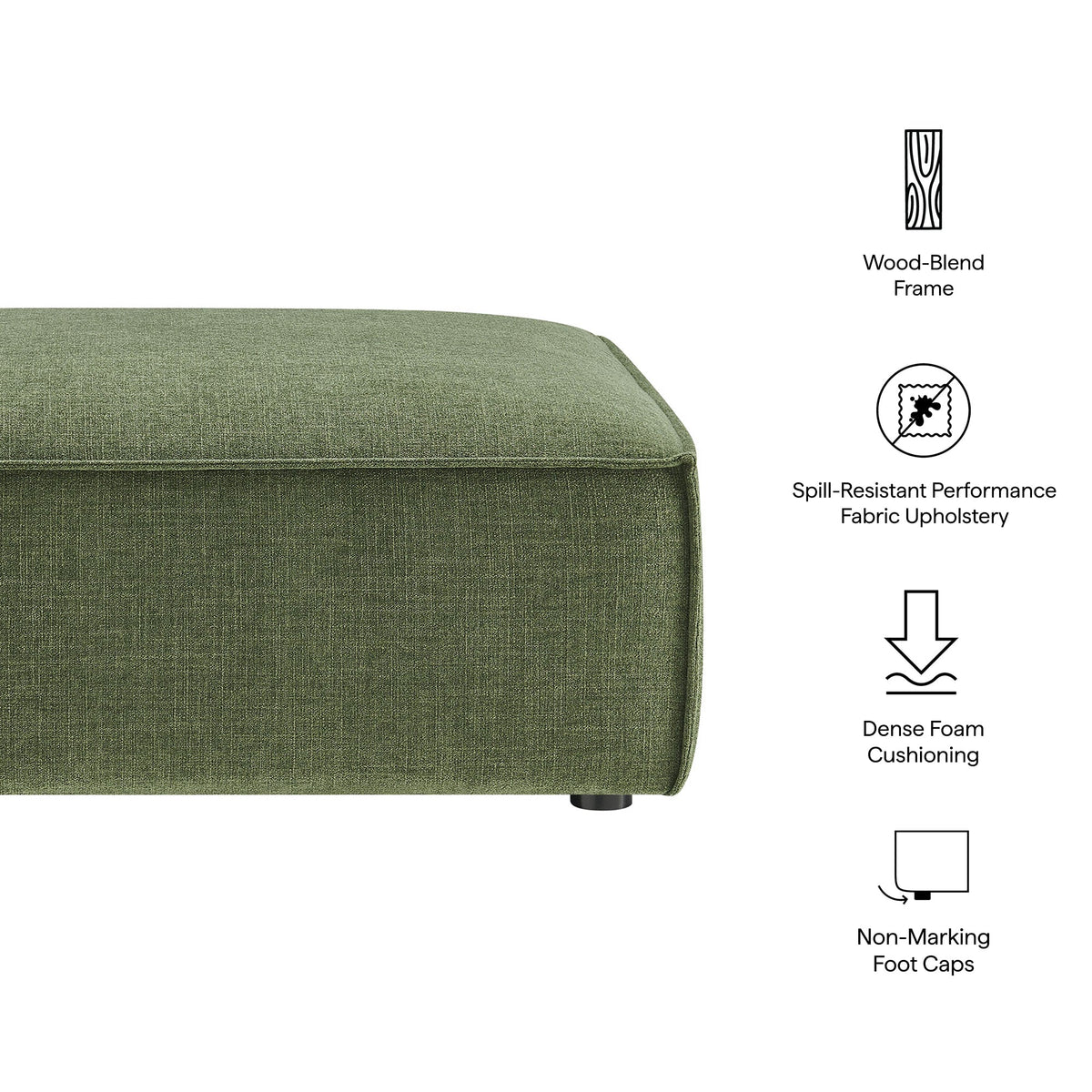 Restore Foliage Performance Fabric Upholstered Modular Ottoman
