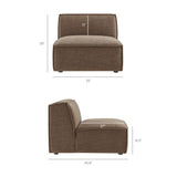Restore Mocha 4-Piece Performance Fabric Upholstered Modular Sofa Set with Ottoman