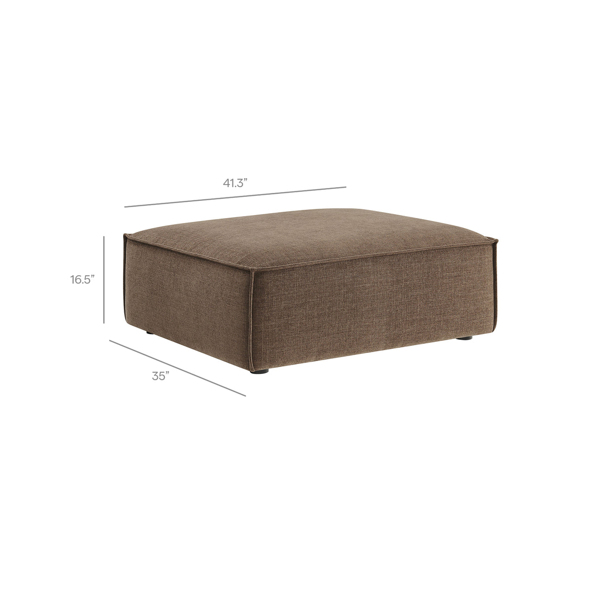 Restore Mocha 4-Piece Performance Fabric Upholstered Modular Sofa Set with Ottoman