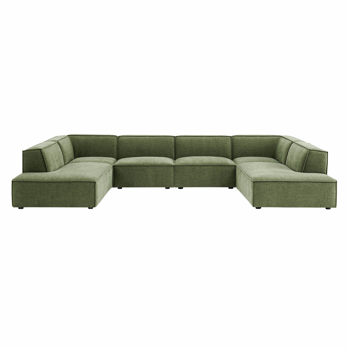 Restore Foliage 6-Piece Performance Fabric Upholstered U-Shaped Sectional Sofa