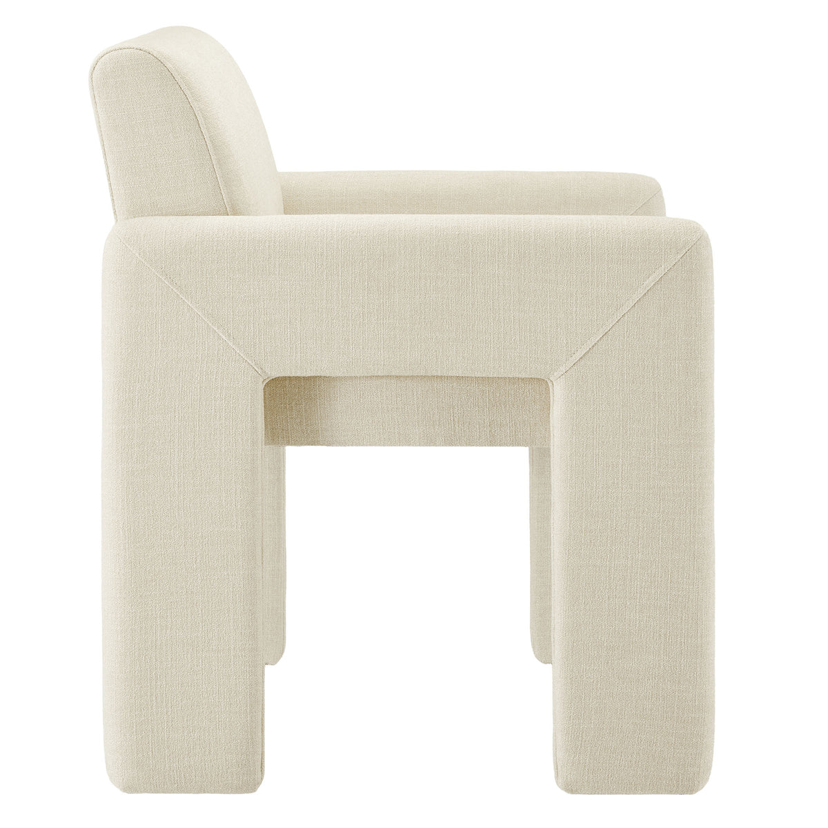 Daven Ecru Fabric Upholstered Dining Chair