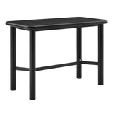 Alvia Black Rectangular 60" Oak Wood Bar Table