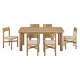 Alvia Weathered 7-Piece Oak Wood Dining Table and Chairs Set