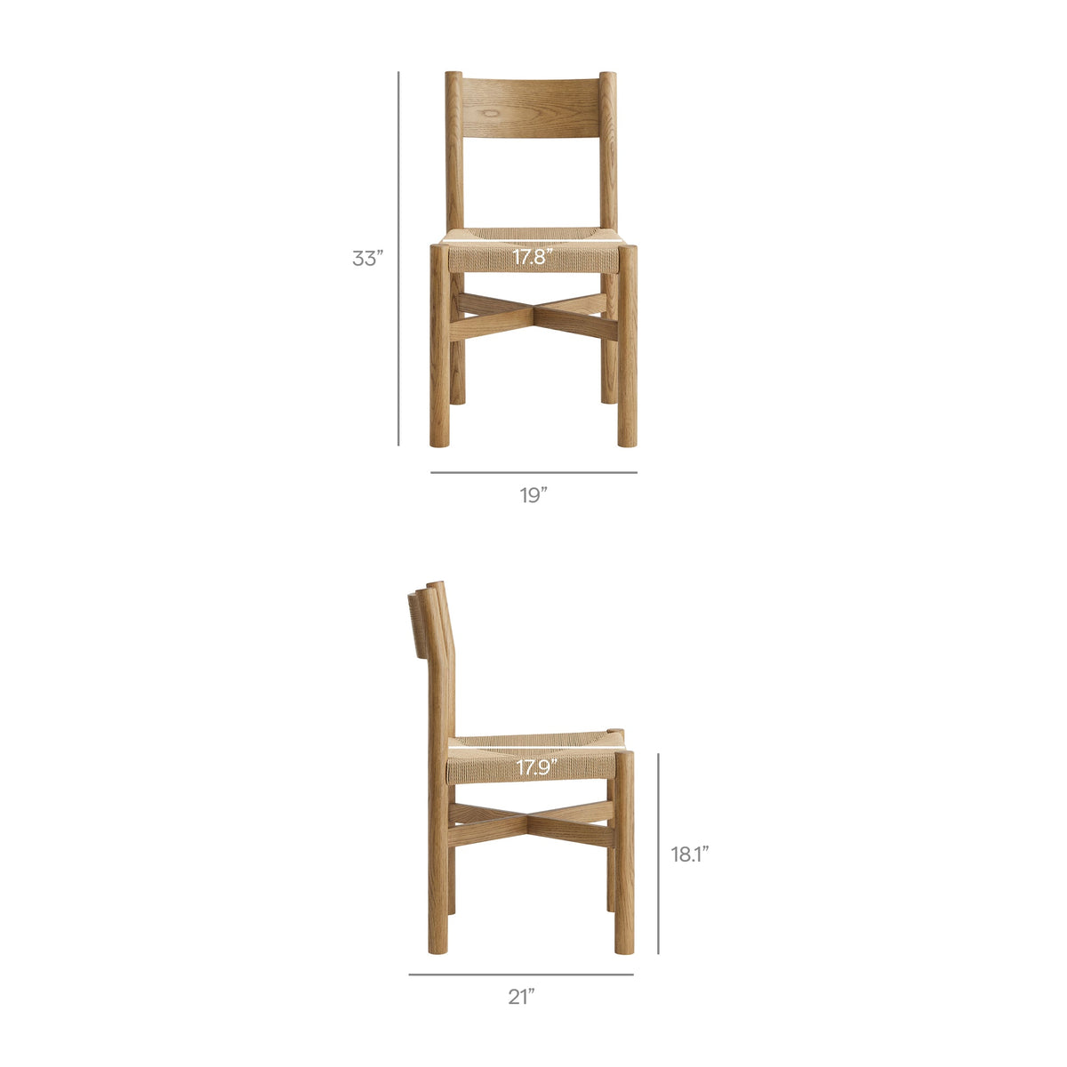 Alvia Weathered 7-Piece Oak Wood Dining Table and Chairs Set