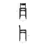 Alvia Black 5-Piece Rectangular Oak Wood Bar Table With Bar Stools Set