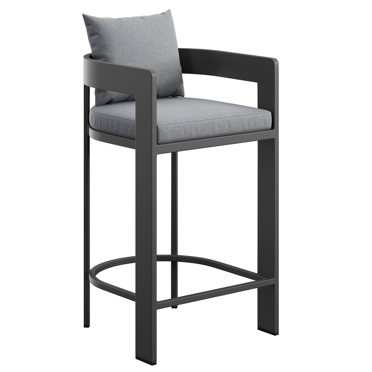 Tahoe Gray Outdoor Patio Aluminum Bar Chair