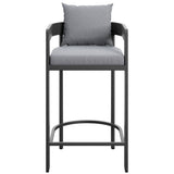 Tahoe Gray Outdoor Patio Aluminum Bar Chair