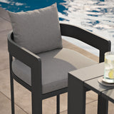 Tahoe Gray Outdoor Patio Aluminum Bar Chair
