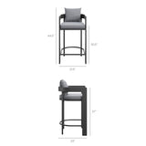 Tahoe Gray Outdoor Patio Aluminum Bar Chair