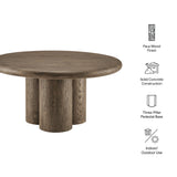 Tori Weathered Walnut 31 Inch Round Indoor and Outdoor Patio Coffee Table