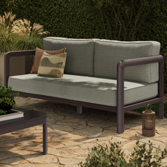 Kona Dark Brown Ash Outdoor Teak Wood Loveseat