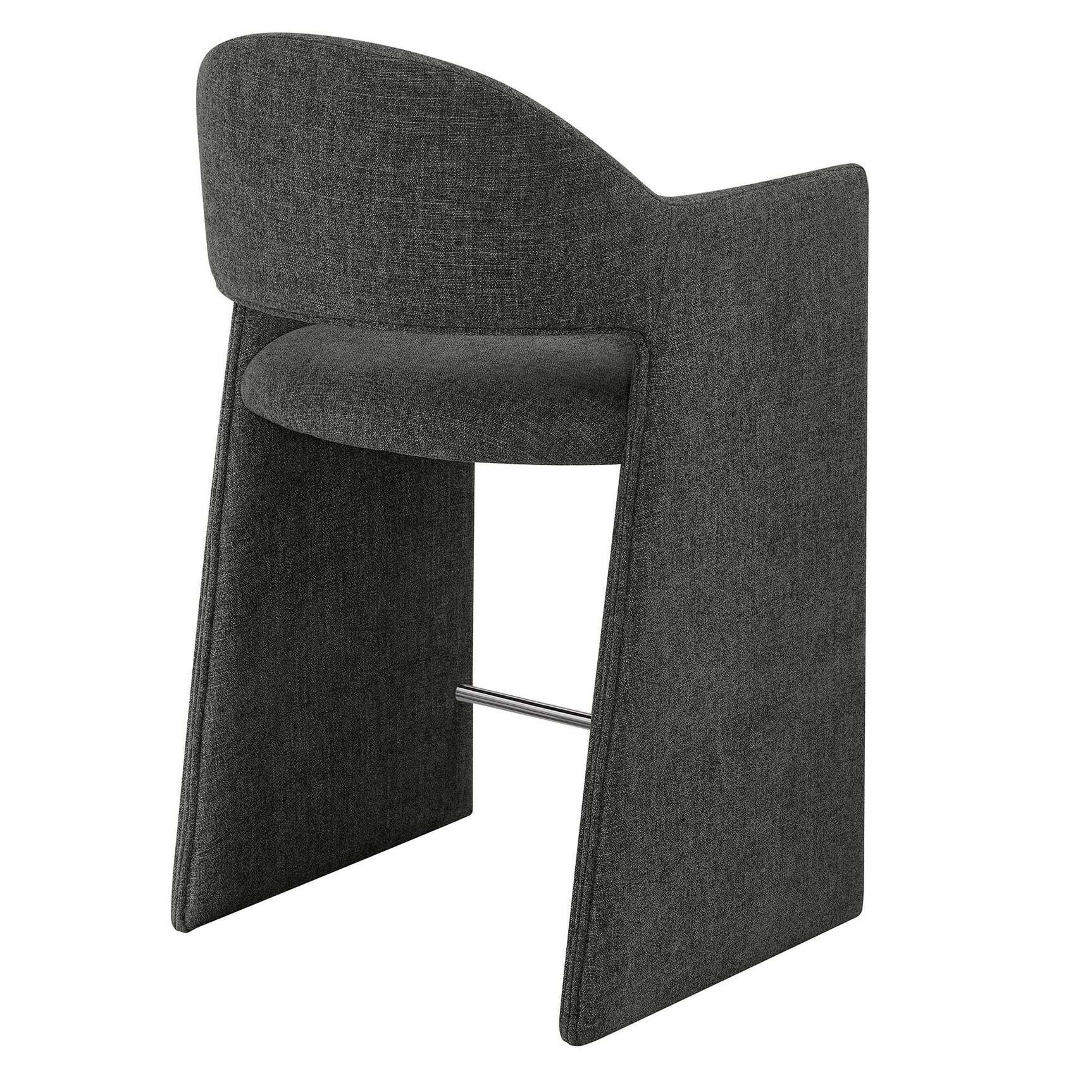 Talia Charcoal 37 Inch Upholstered Fabric Counter Stool