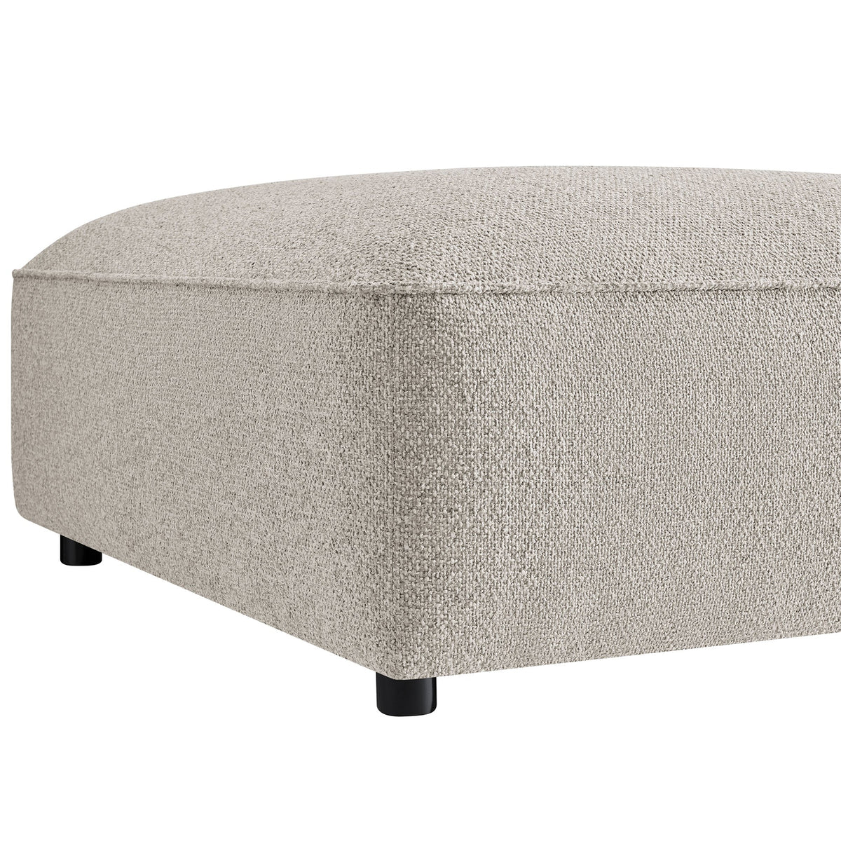 Auren Fog Lattice Bouclé Upholstered Ottoman