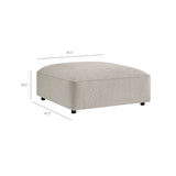 Auren Fog Lattice Bouclé Upholstered Ottoman