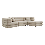 Jubilee Linen 4-Piece Upholstered Modular Sofa Set