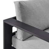 Tahoe Gray Outdoor Patio Powder-Coated Aluminum Swivel Armchair