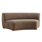 Rialta Mocha Curved Armless Slub Weave Fabric Sectional Loveseat