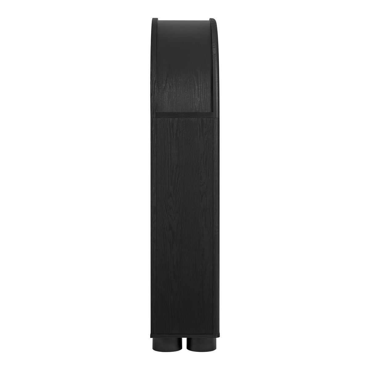 Bellamy Black Oak Arched Fold-Out Desk Cabinet