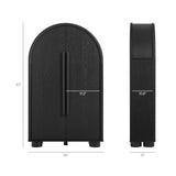Bellamy Black Oak Arched Fold-Out Desk Cabinet